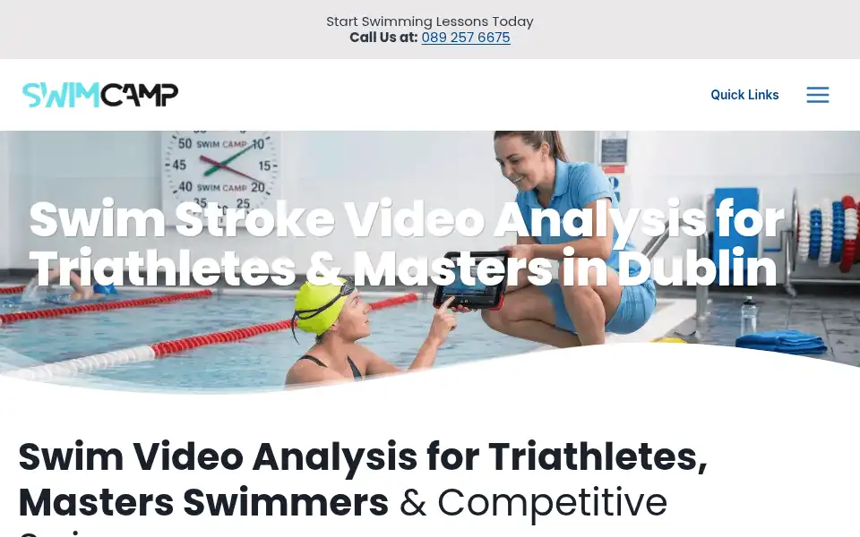 Screenshot of swimcamp.ie