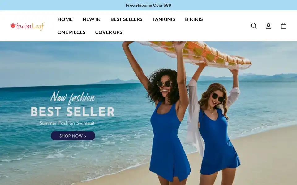 Screenshot of swimleaf.com