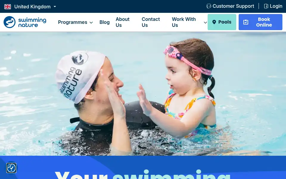 Screenshot of swimmingnature.com