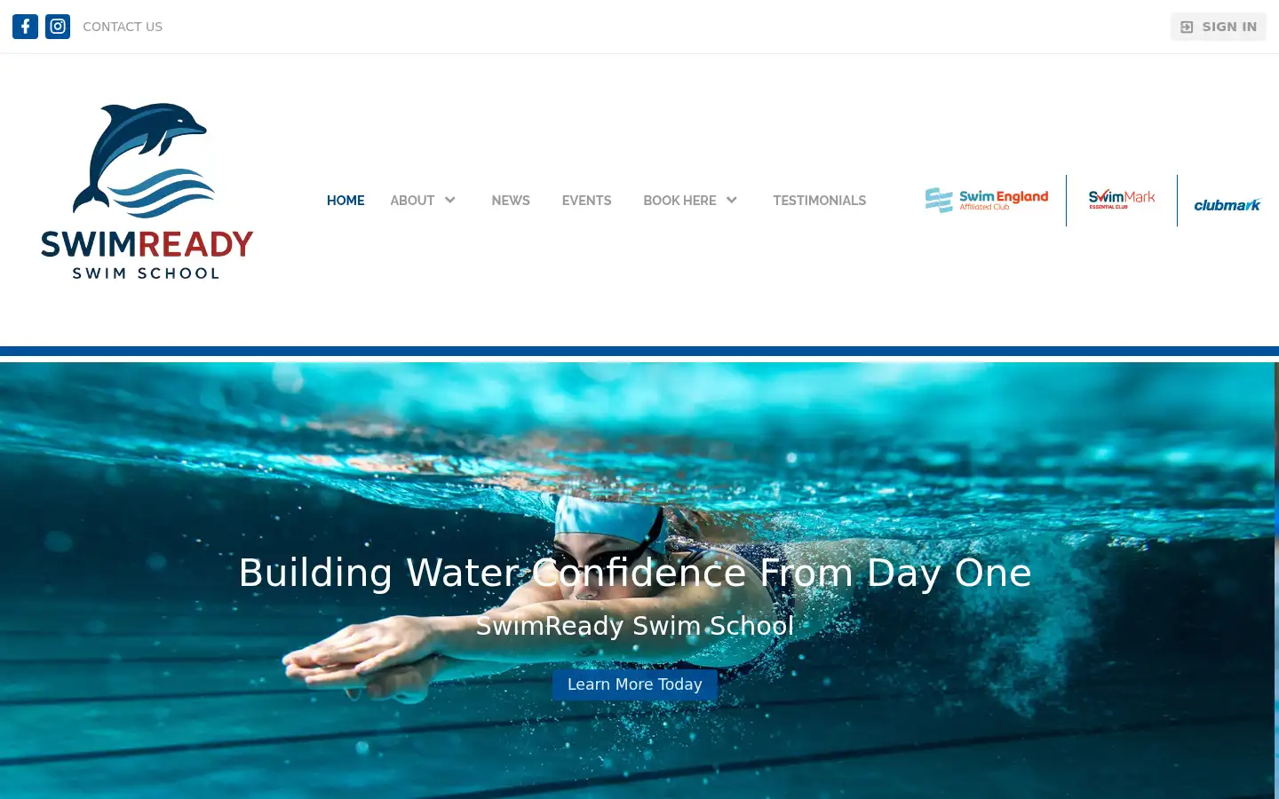 Screenshot of swimready.co.uk