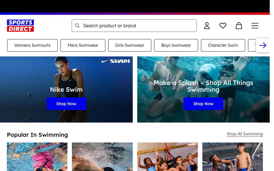 Screenshot of swimshop.co.uk