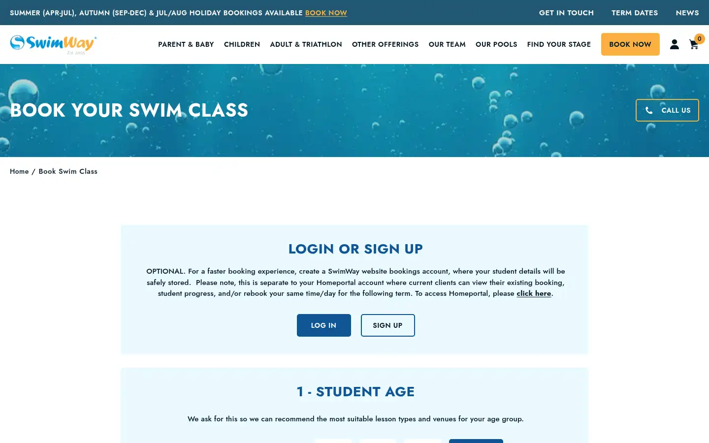 Screenshot of swimway.co.uk