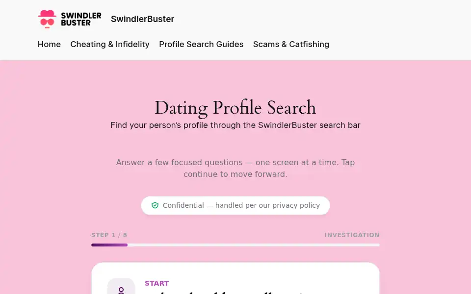 Screenshot of swindlerbuster.com
