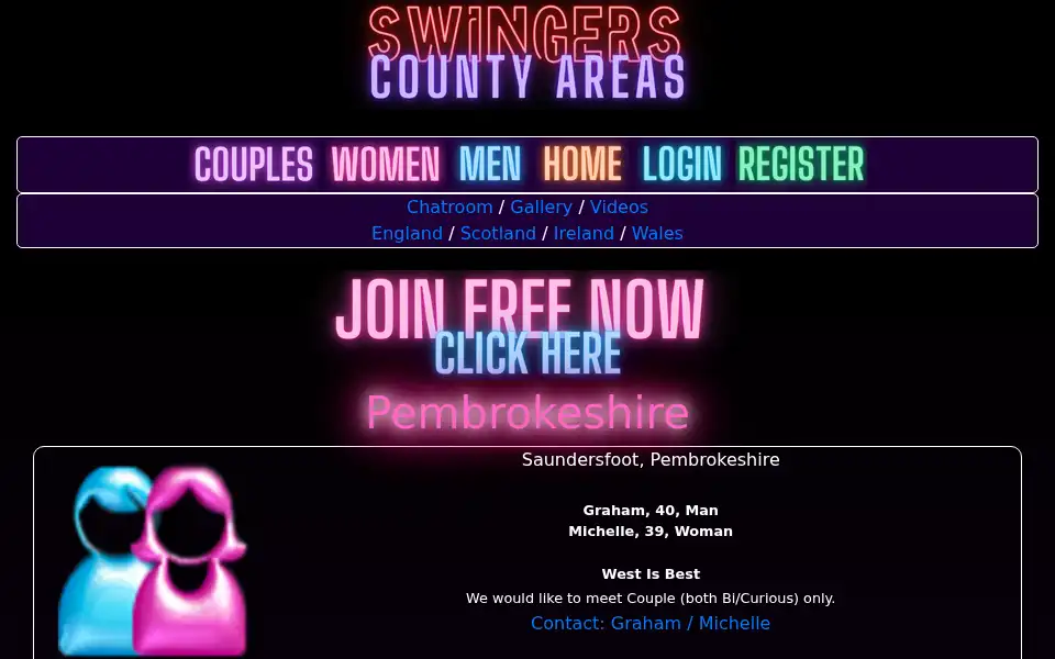 Screenshot of swingers.co.uk