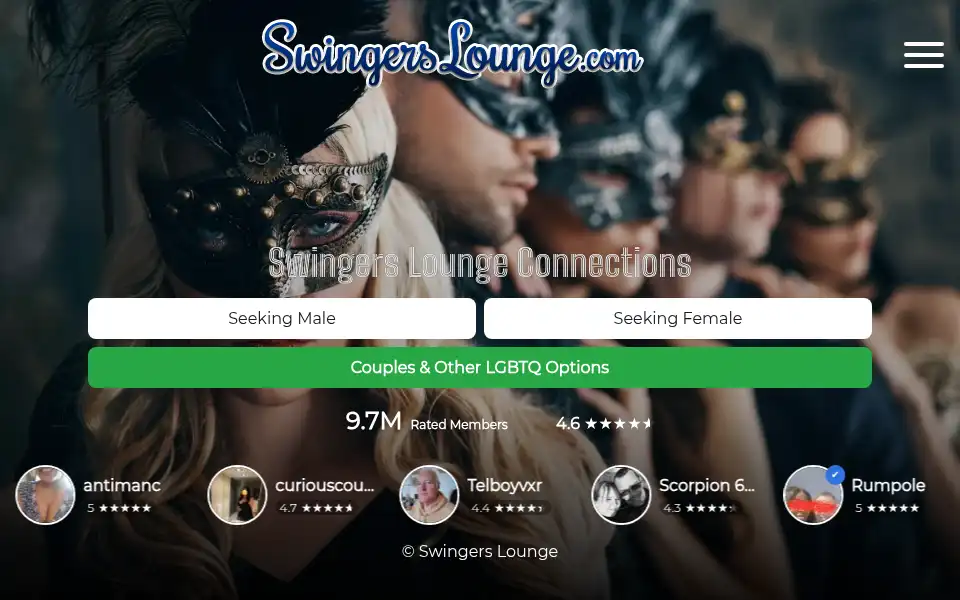 Screenshot of swingerslounge.com