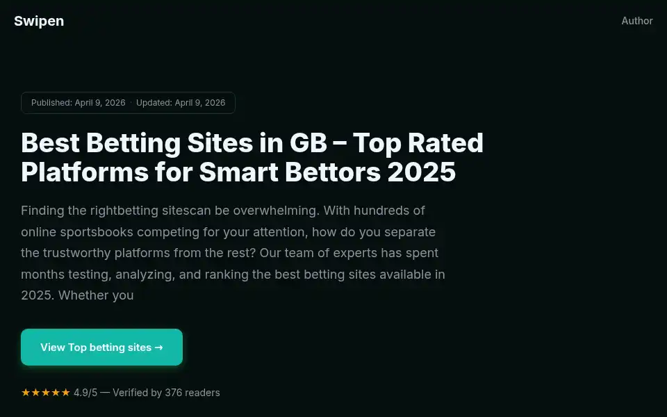 Screenshot of swipen.co.uk