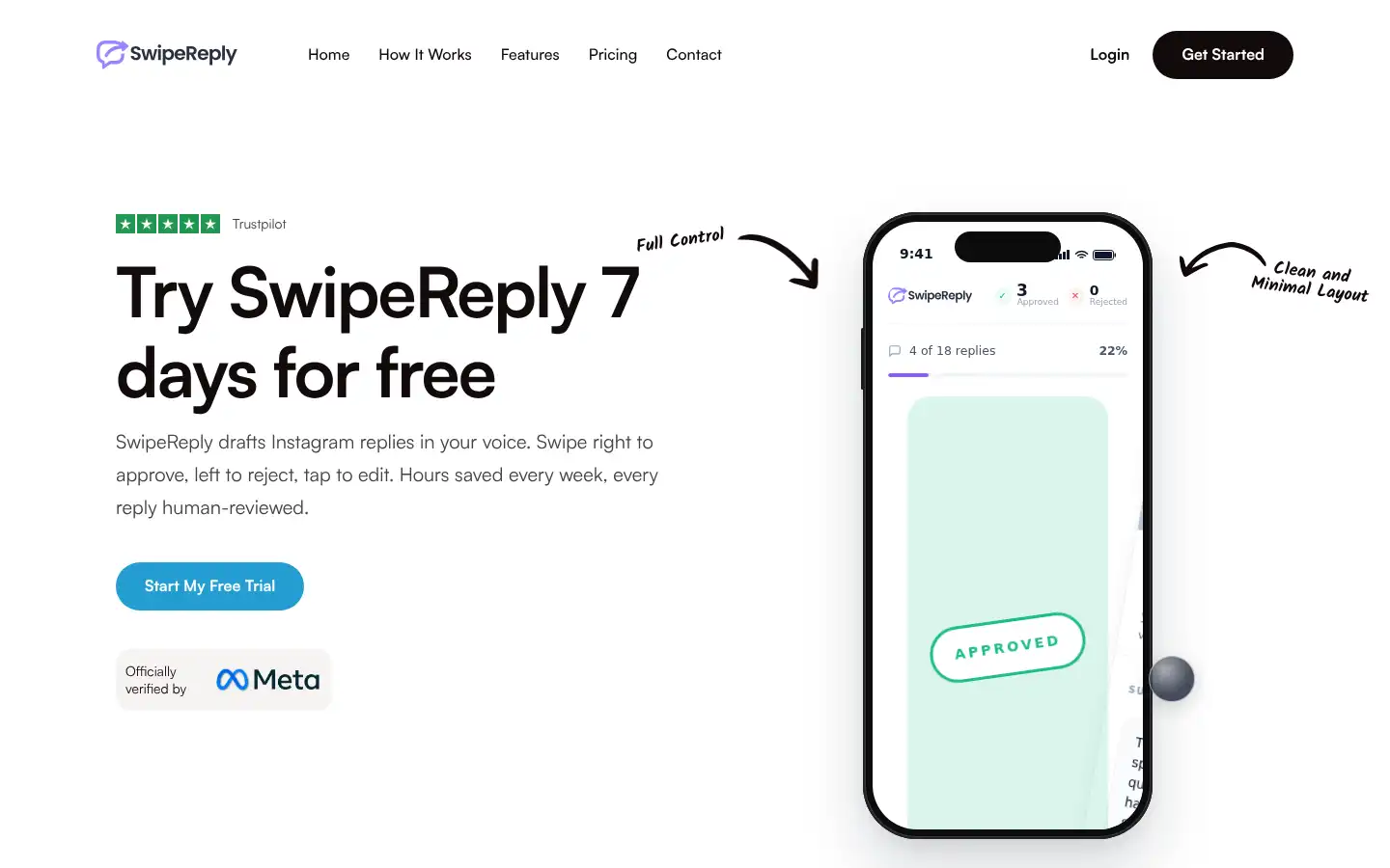 Screenshot of swipereply.com