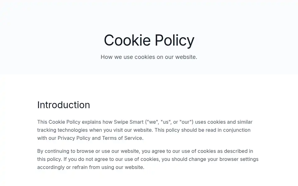 Screenshot of swipesmart.co.uk