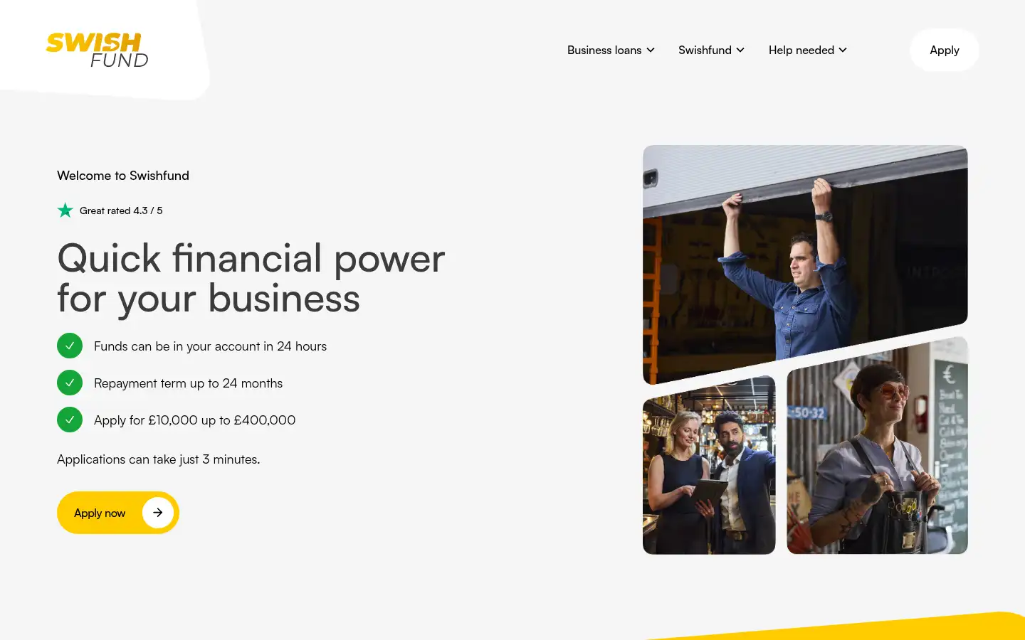 Screenshot of swishfund.co.uk
