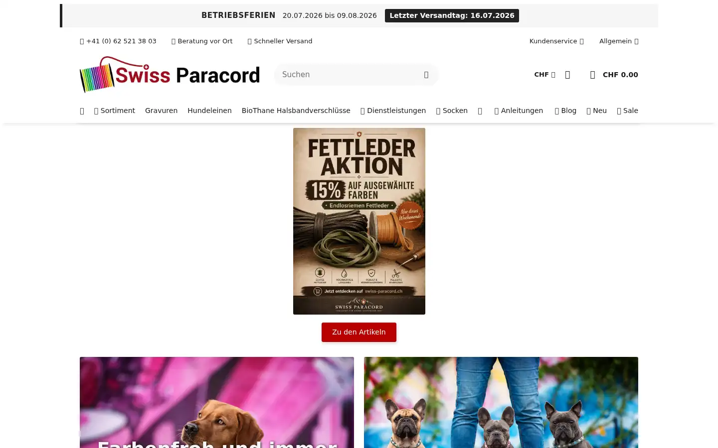 Screenshot of swiss-paracord.ch