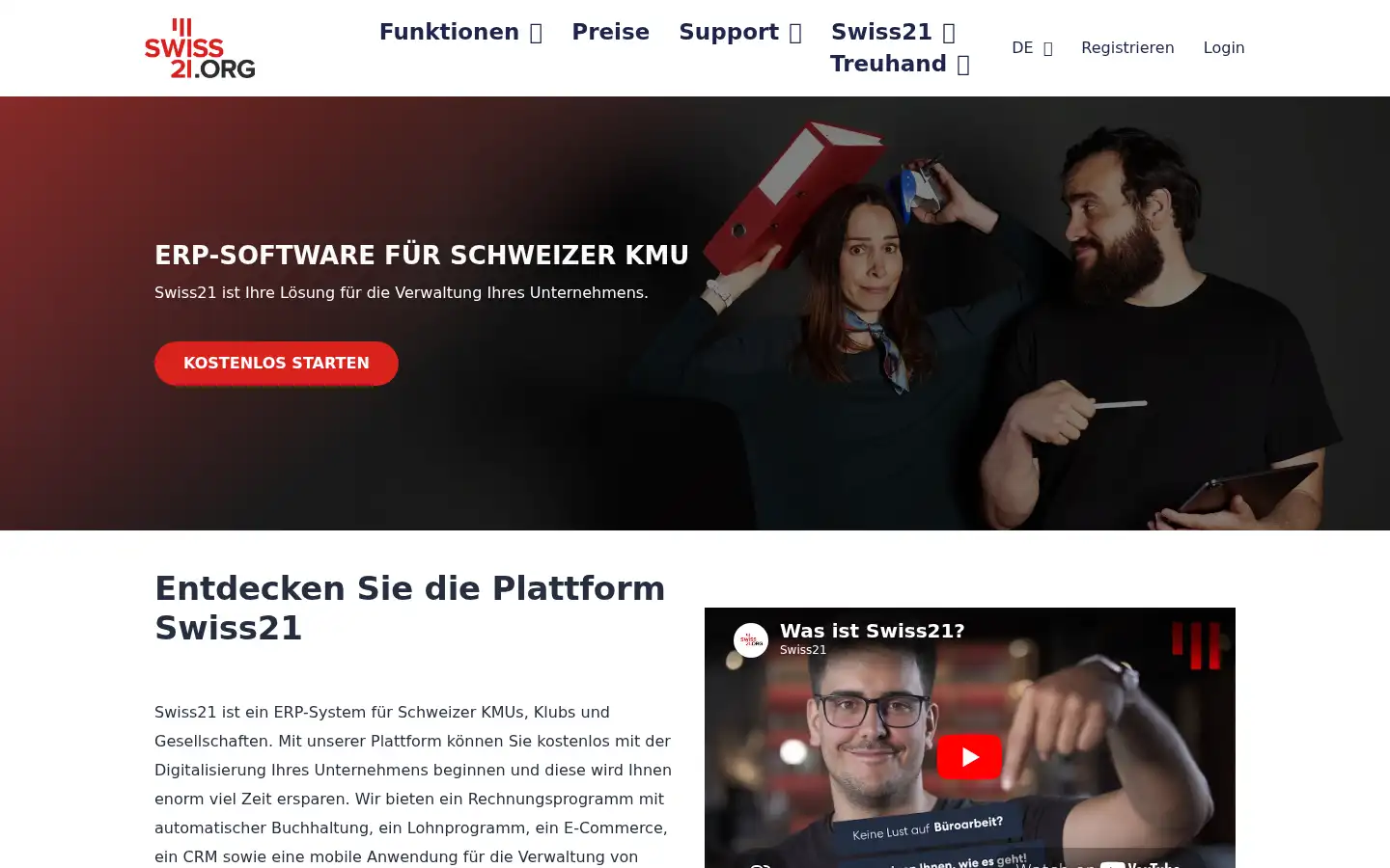 Screenshot of swiss21.org