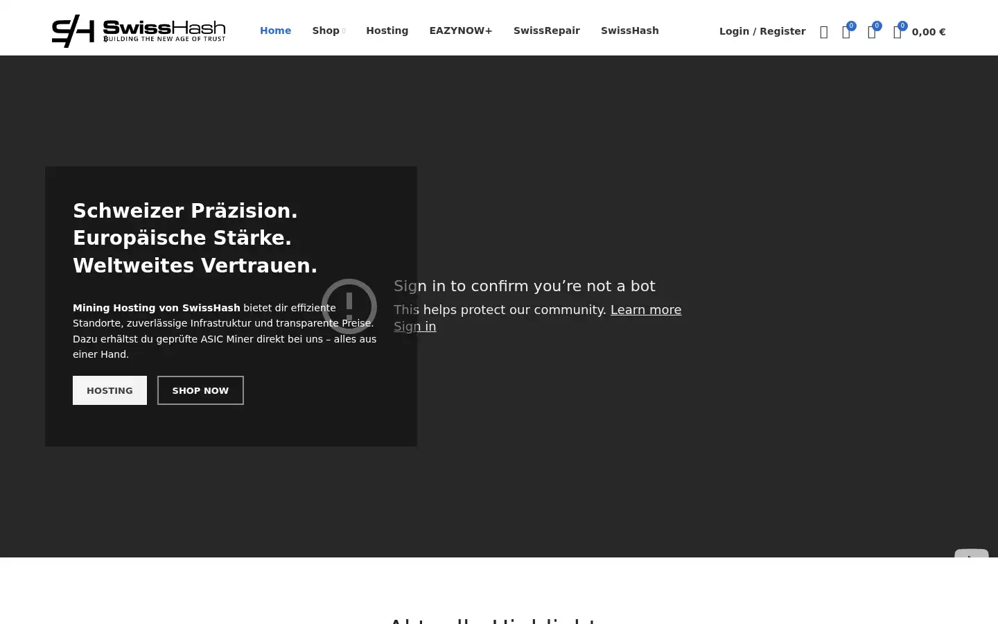 Screenshot of swisshash.com
