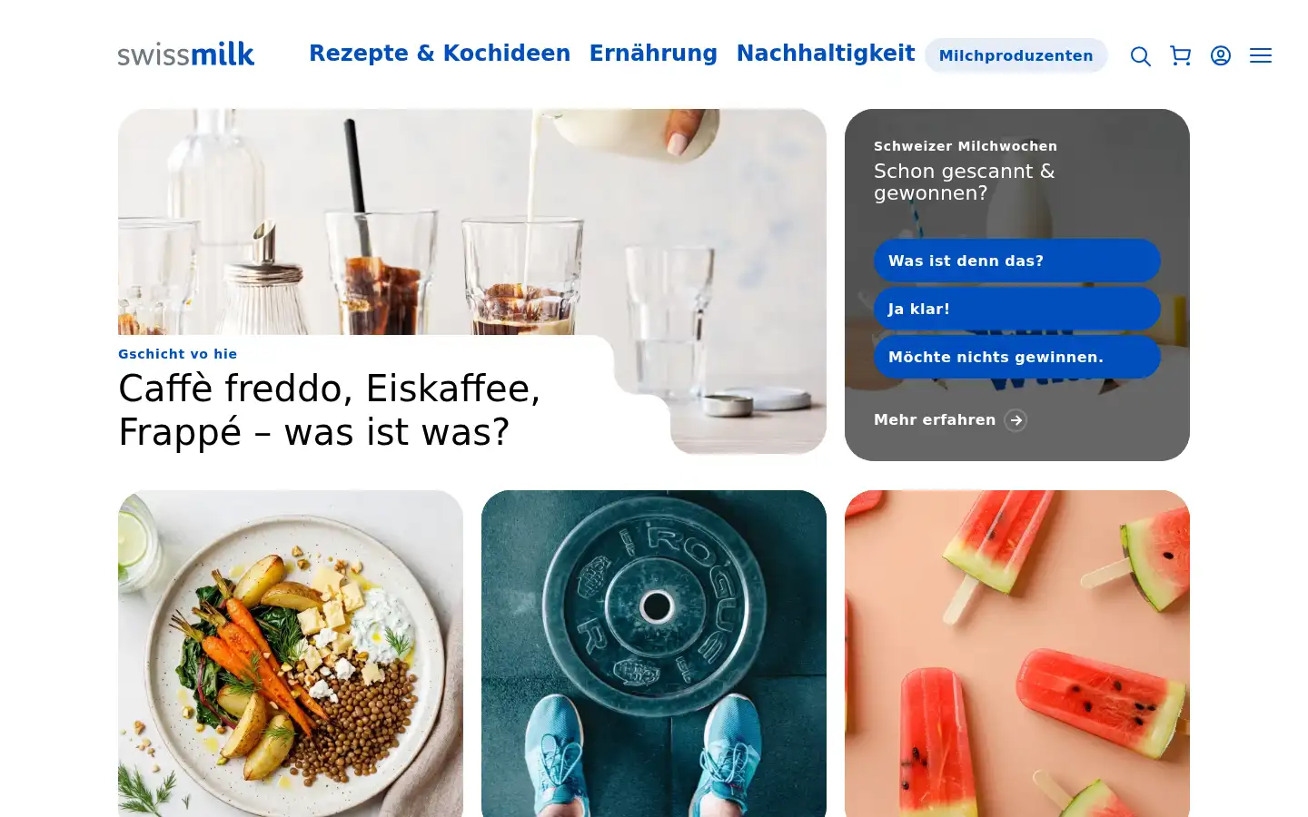 Screenshot of swissmilk.ch