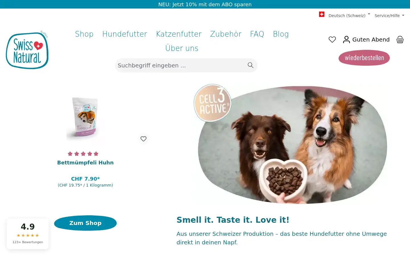Screenshot of swissnatural.ch