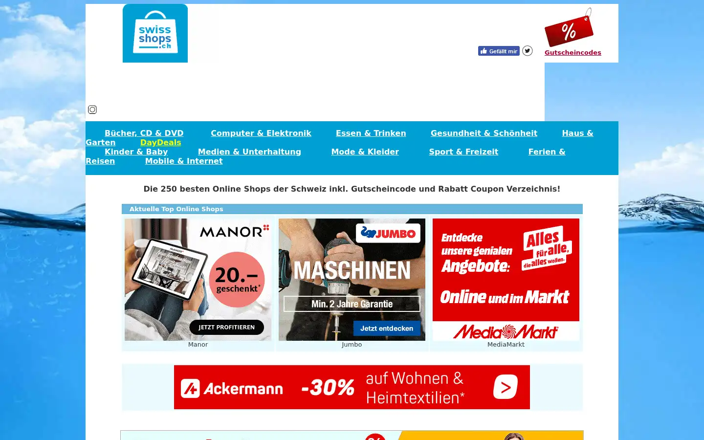 Screenshot of swissshops.ch