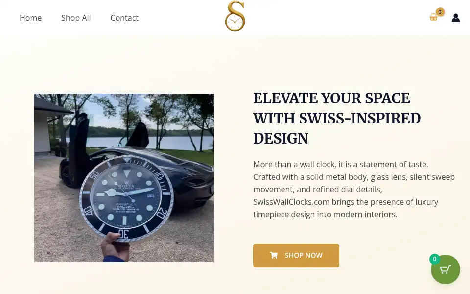 Screenshot of swisswallclocks.com