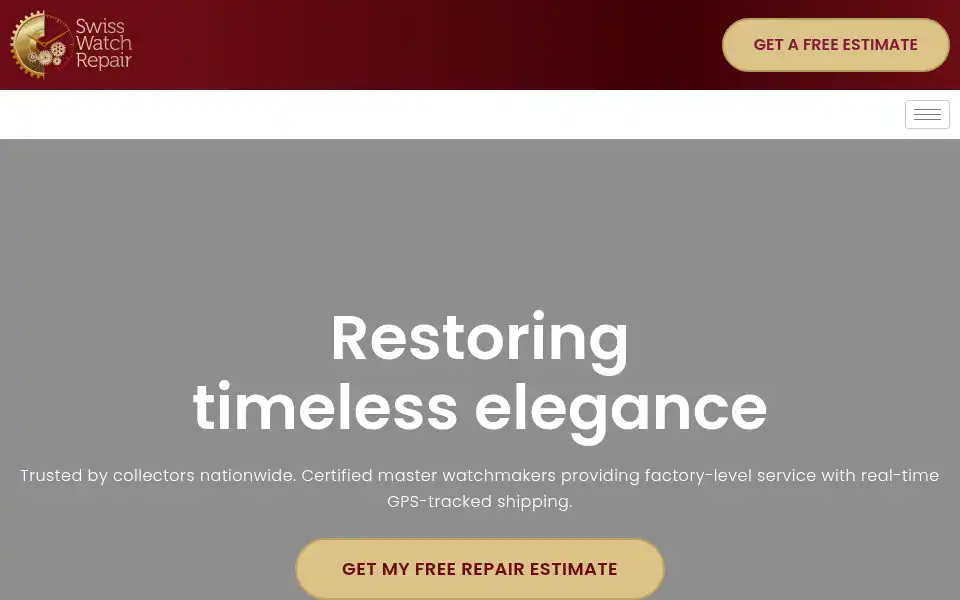 Screenshot of swisswatchrepair.com