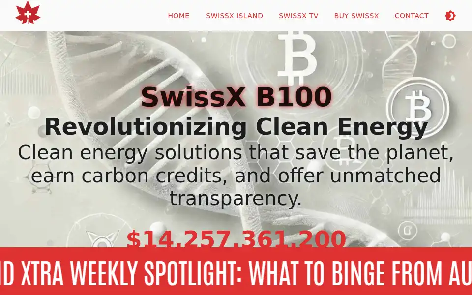 Screenshot of swissx.com