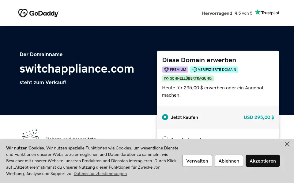 Screenshot of switchappliance.com