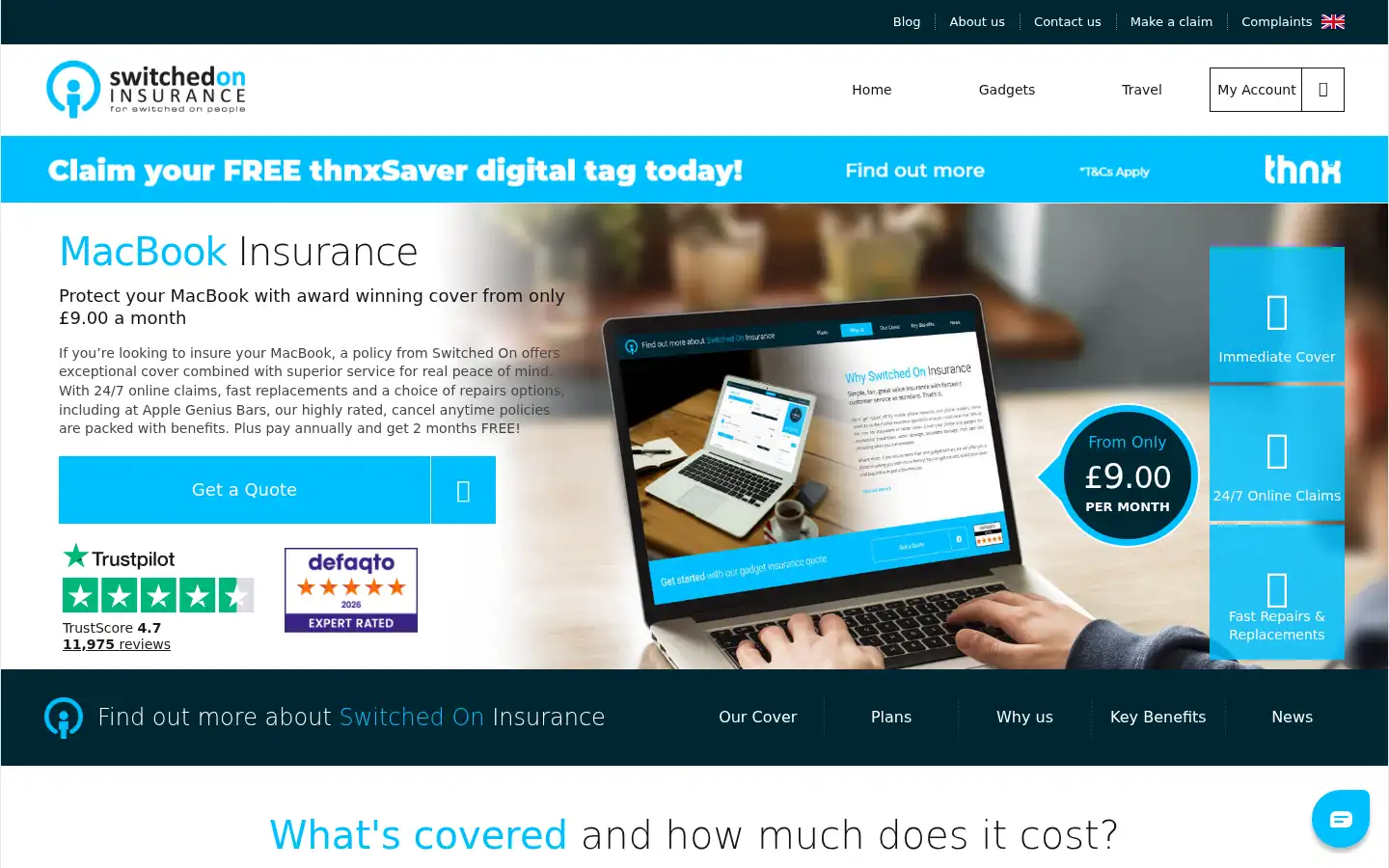Screenshot of switchedoninsurance.com