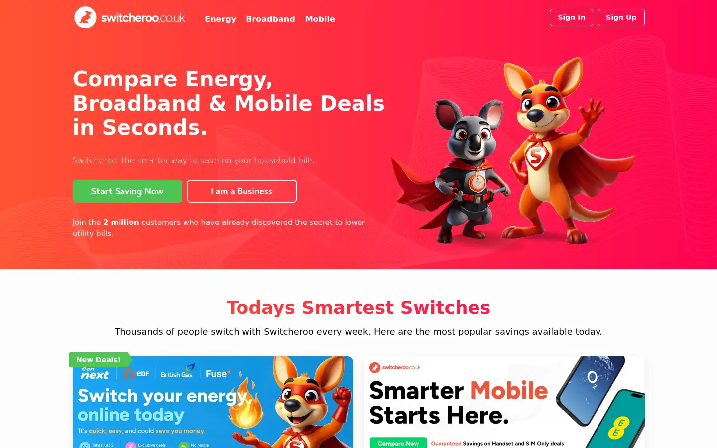 Screenshot of switcheroo.co.uk