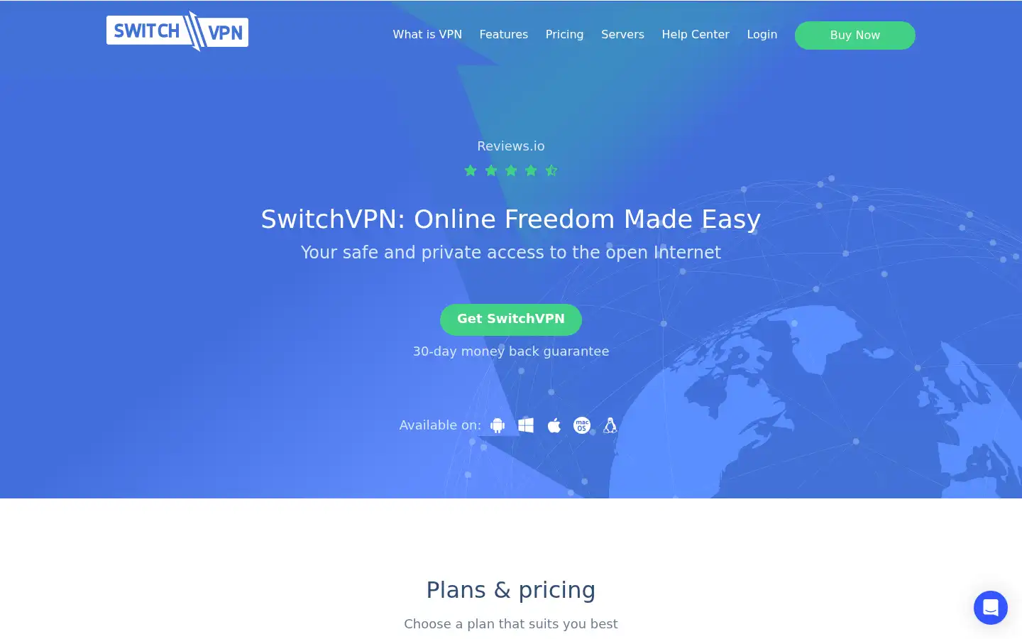 Screenshot of switchvpn.net