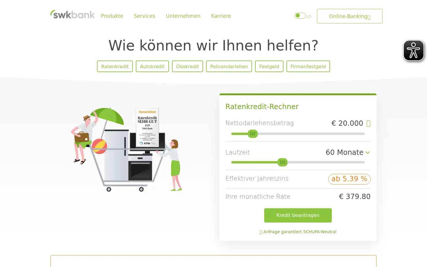 Screenshot of swkbank.de
