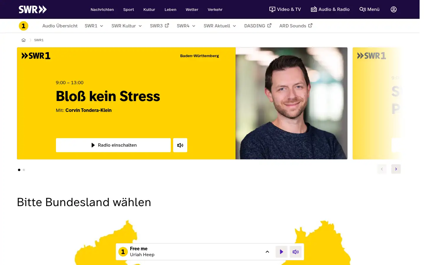 Screenshot of swr1.de