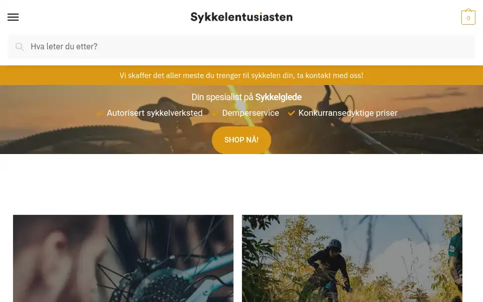 Screenshot of sykkelentusiasten.no