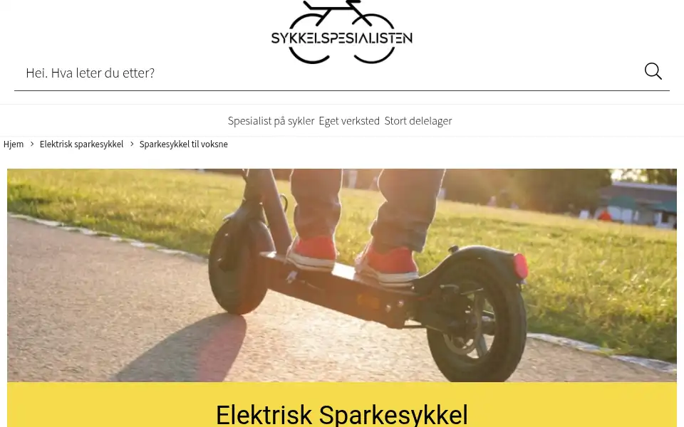 Screenshot of sykkelspesialisten.no