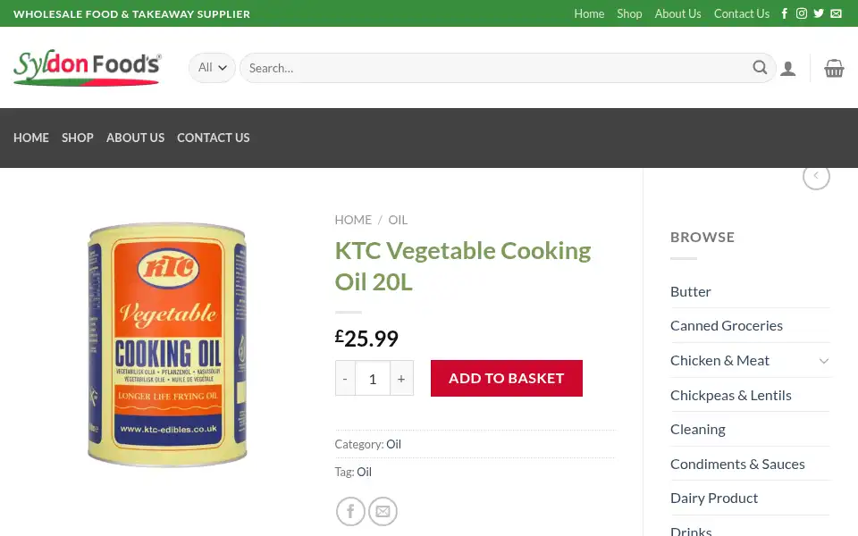 Screenshot of syldonfoods.co.uk