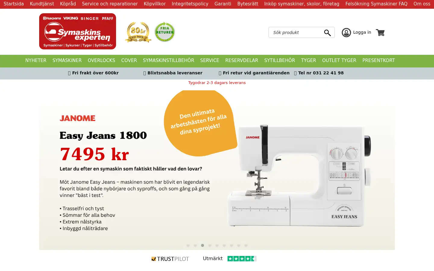 Screenshot of symaskinsexperten.se