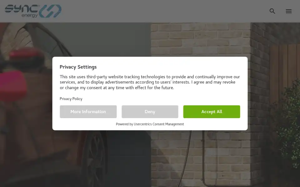 Screenshot of sync.energy