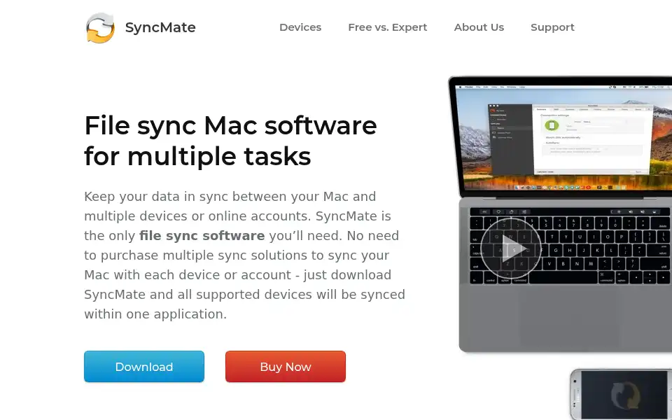 Screenshot of sync-mac.com