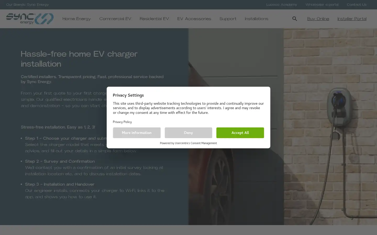 Screenshot of syncev.co.uk