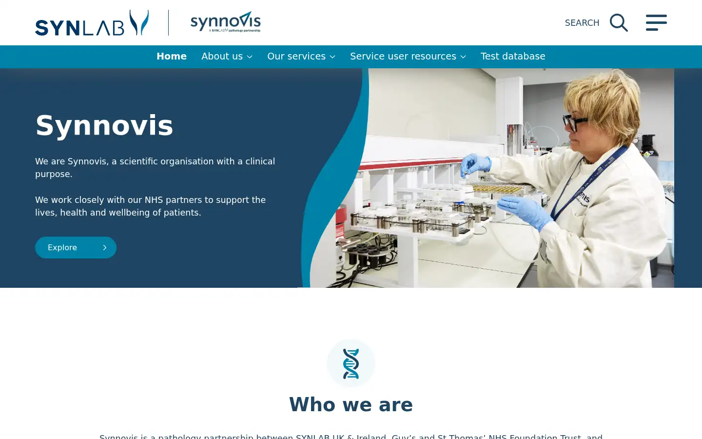 Screenshot of synnovis.co.uk