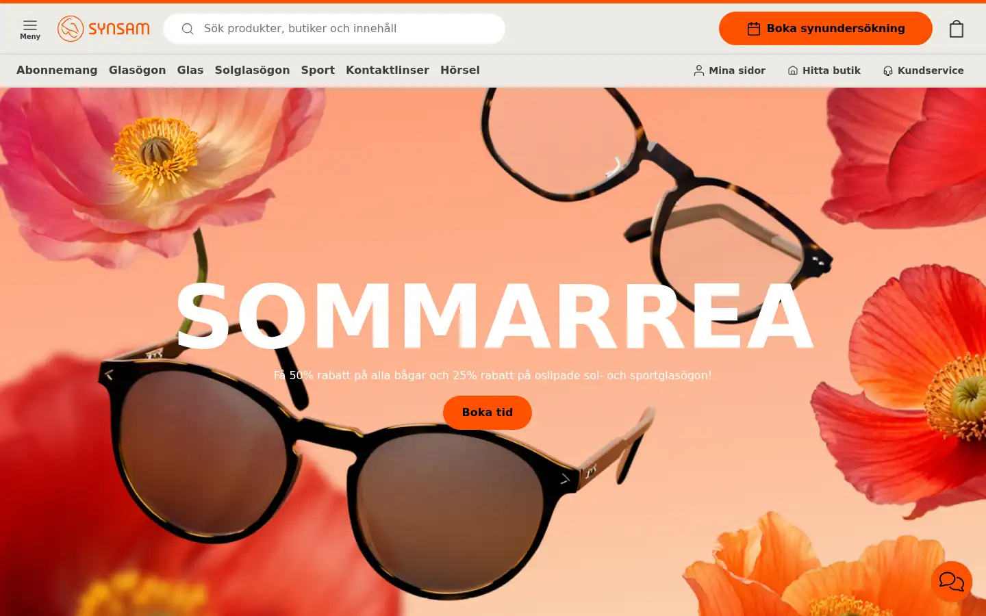 Screenshot of synsam.se