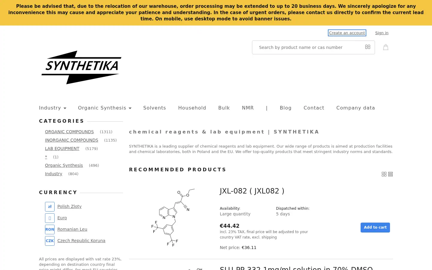 Screenshot of synthetikaeu.com