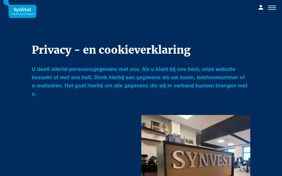 Screenshot of synvest.nl