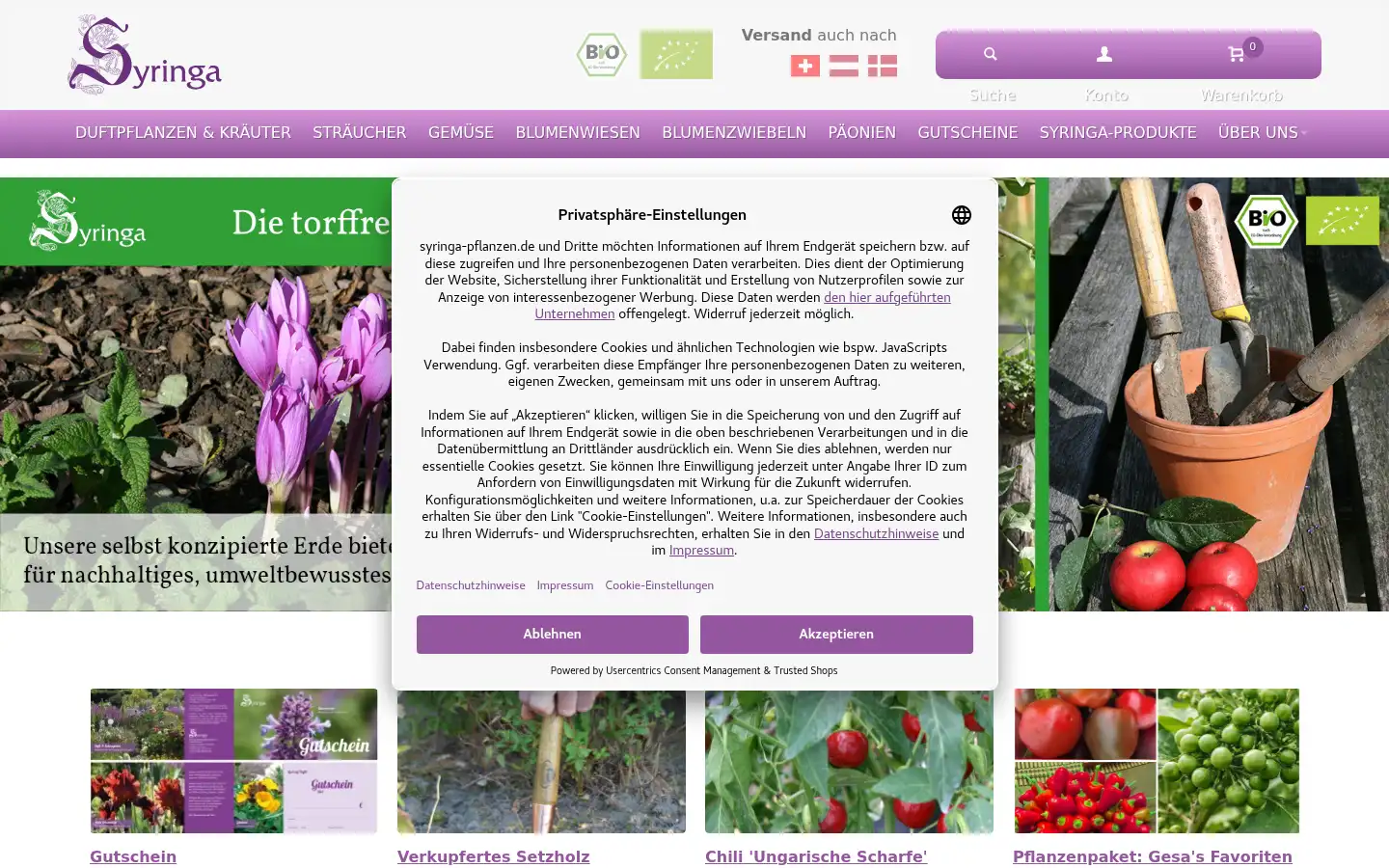 Screenshot of syringa-pflanzen.de
