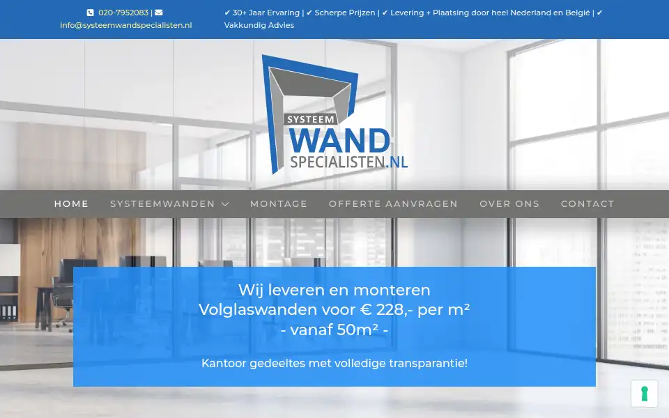 Screenshot of systeemwandspecialisten.nl