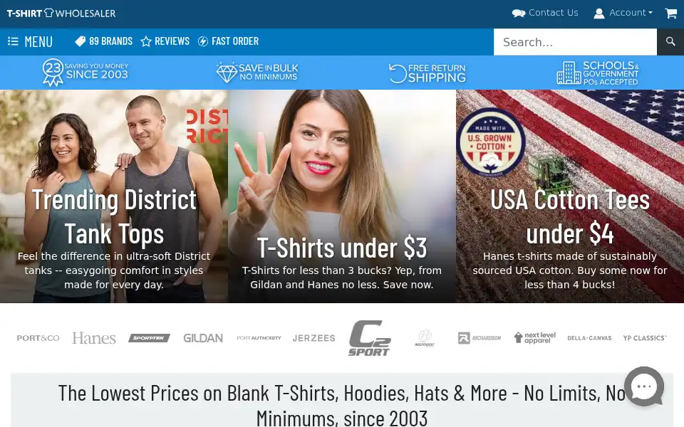 Screenshot of t-shirtwholesaler.com