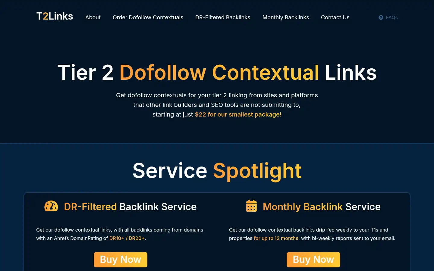 Screenshot of t2links.com