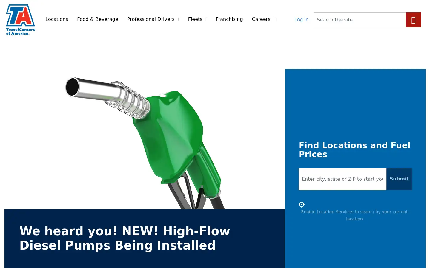 Screenshot of ta-petro.com
