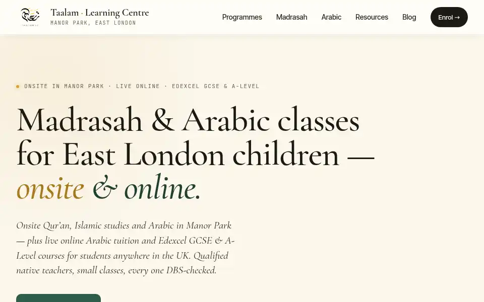 Screenshot of taalamlc.com