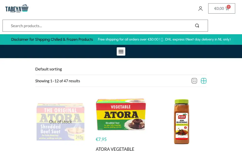 Screenshot of tabeya.nl