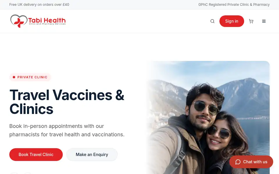 Screenshot of tabihealth.com