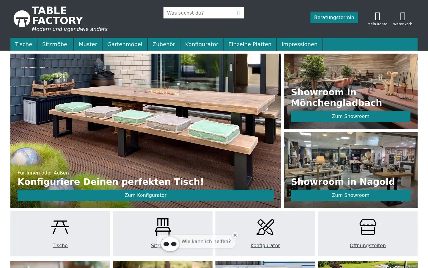 Screenshot of table-factory.de