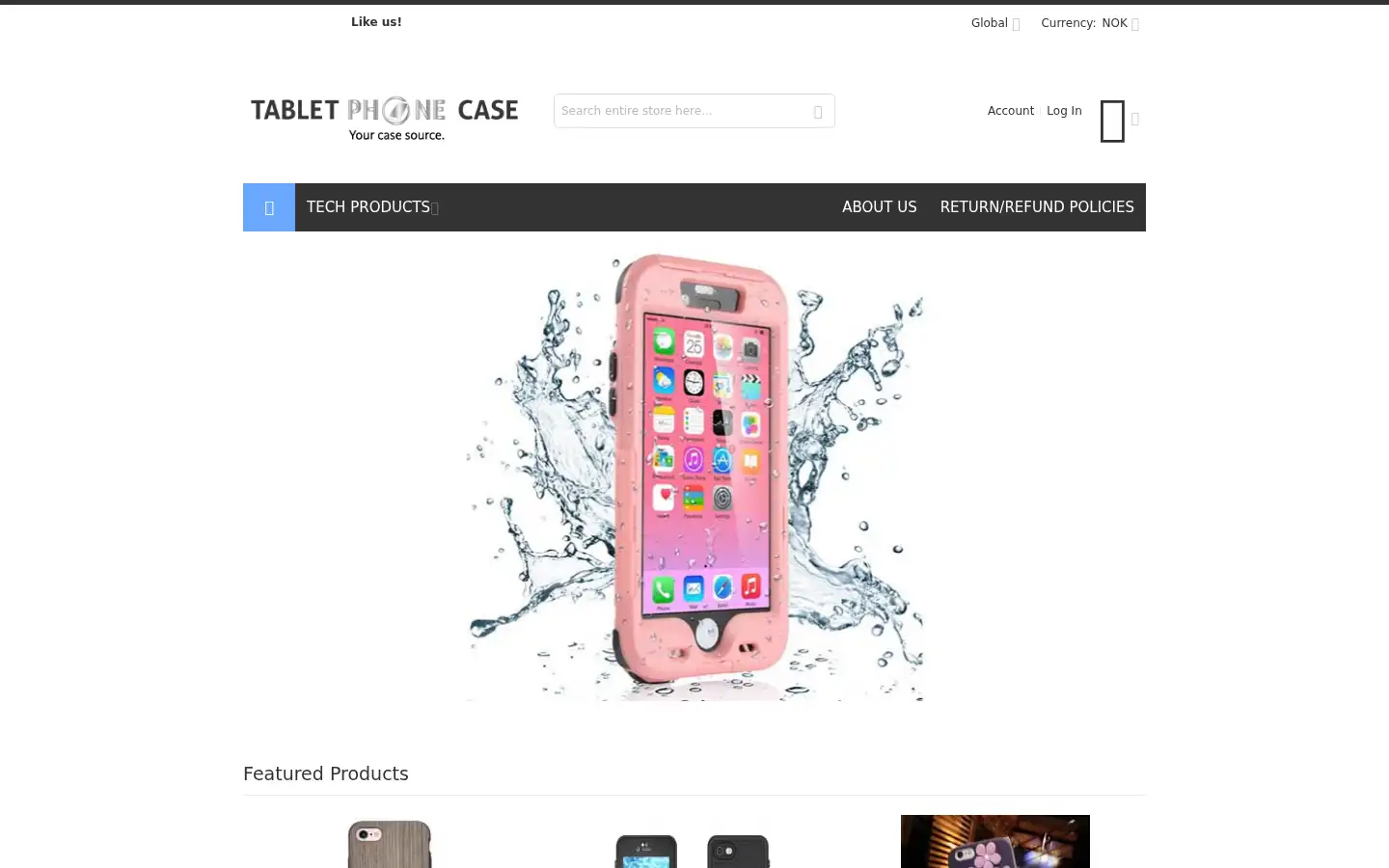 Screenshot of tabletphonecase.com
