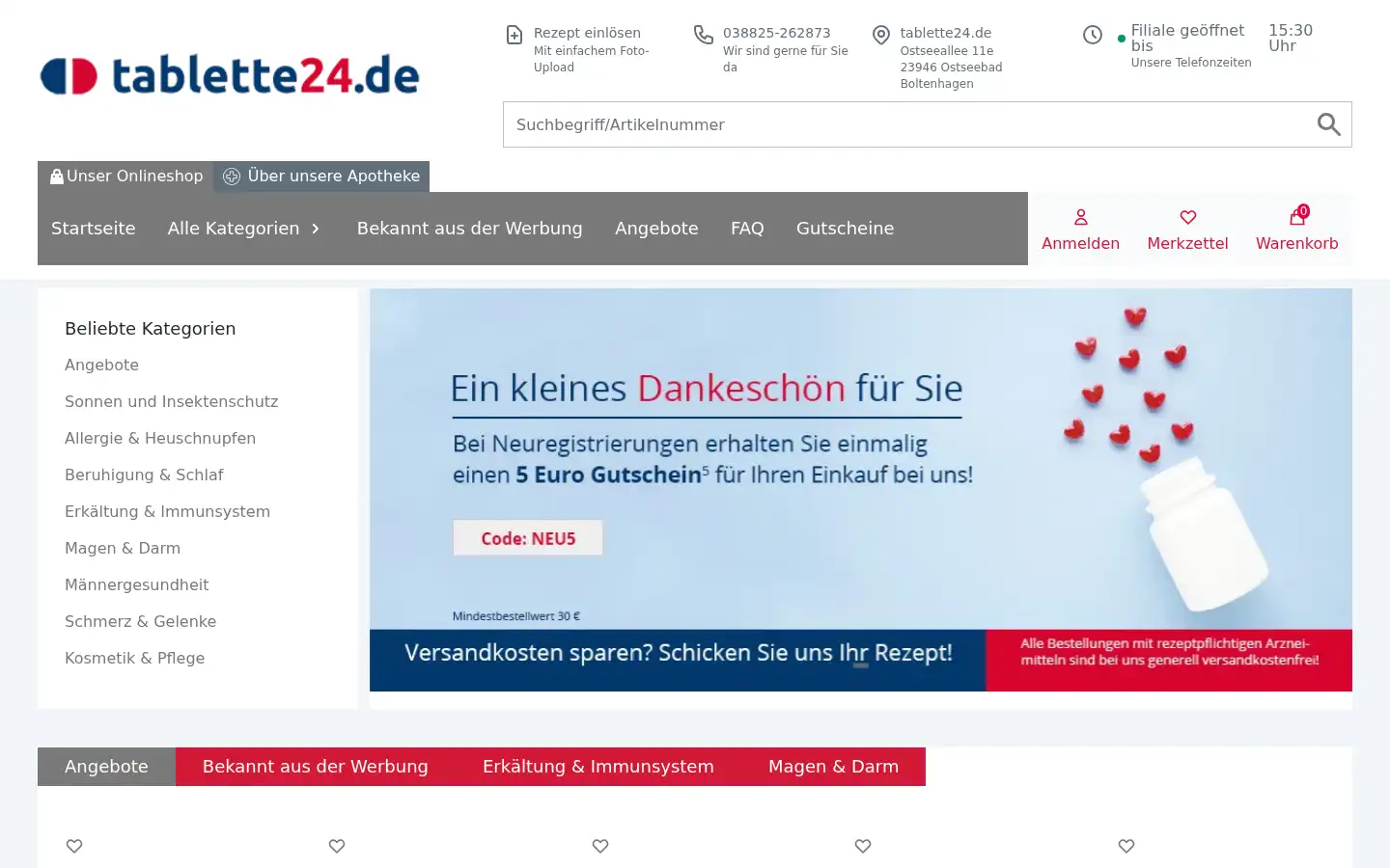 Screenshot of tablette24.de